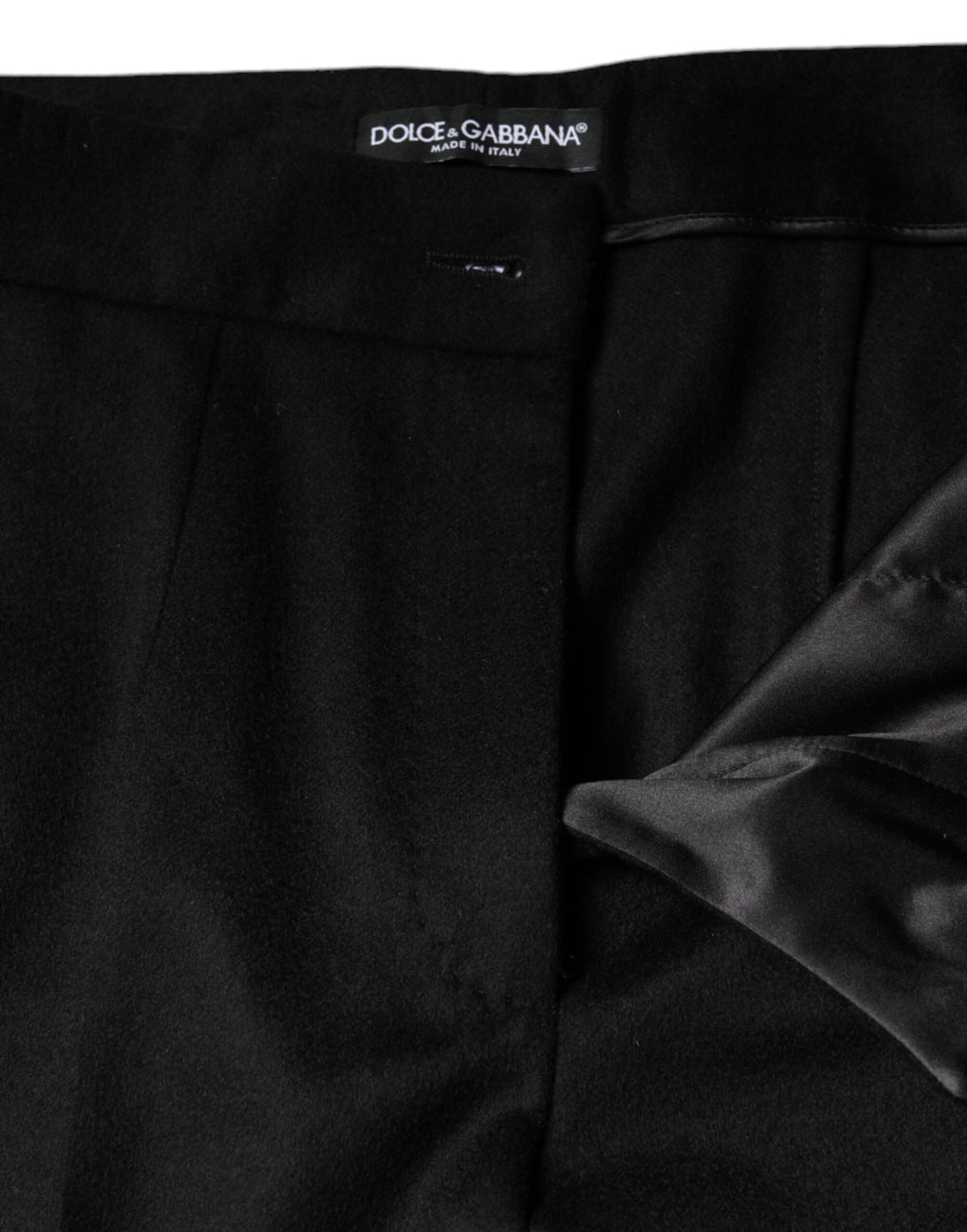 Dolce &amp; Gabbana Black Cashmere Mid Waist Women Boot Cut Pants