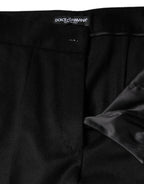 Dolce &amp; Gabbana Black Cashmere Mid Waist Women Boot Cut Pants
