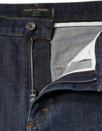 Dolce &amp; Gabbana Dark Blue QUEEN Cotton Skinny Denim Jeans
