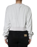 Dolce &amp; Gabbana White Nylon Stretch Crew Neck Pullover Sweater
