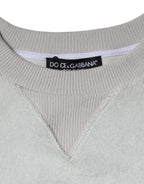 Dolce &amp; Gabbana White Nylon Stretch Crew Neck Pullover Sweater