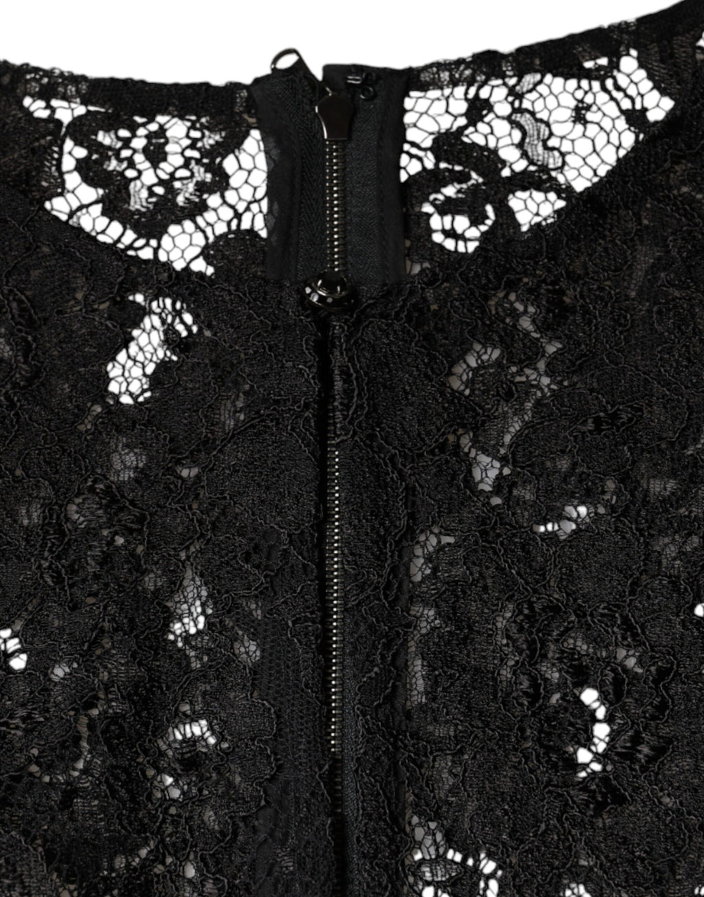Dolce &amp; Gabbana Black Floral Lace See Through Long Sleeve Top