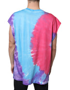Dolce &amp; Gabbana Multicolor Tie Dye Cotton Sleeveless T-shirt