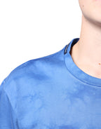Dolce &amp; Gabbana Blue Tie-Dye Peace Sign Cotton T-shirt