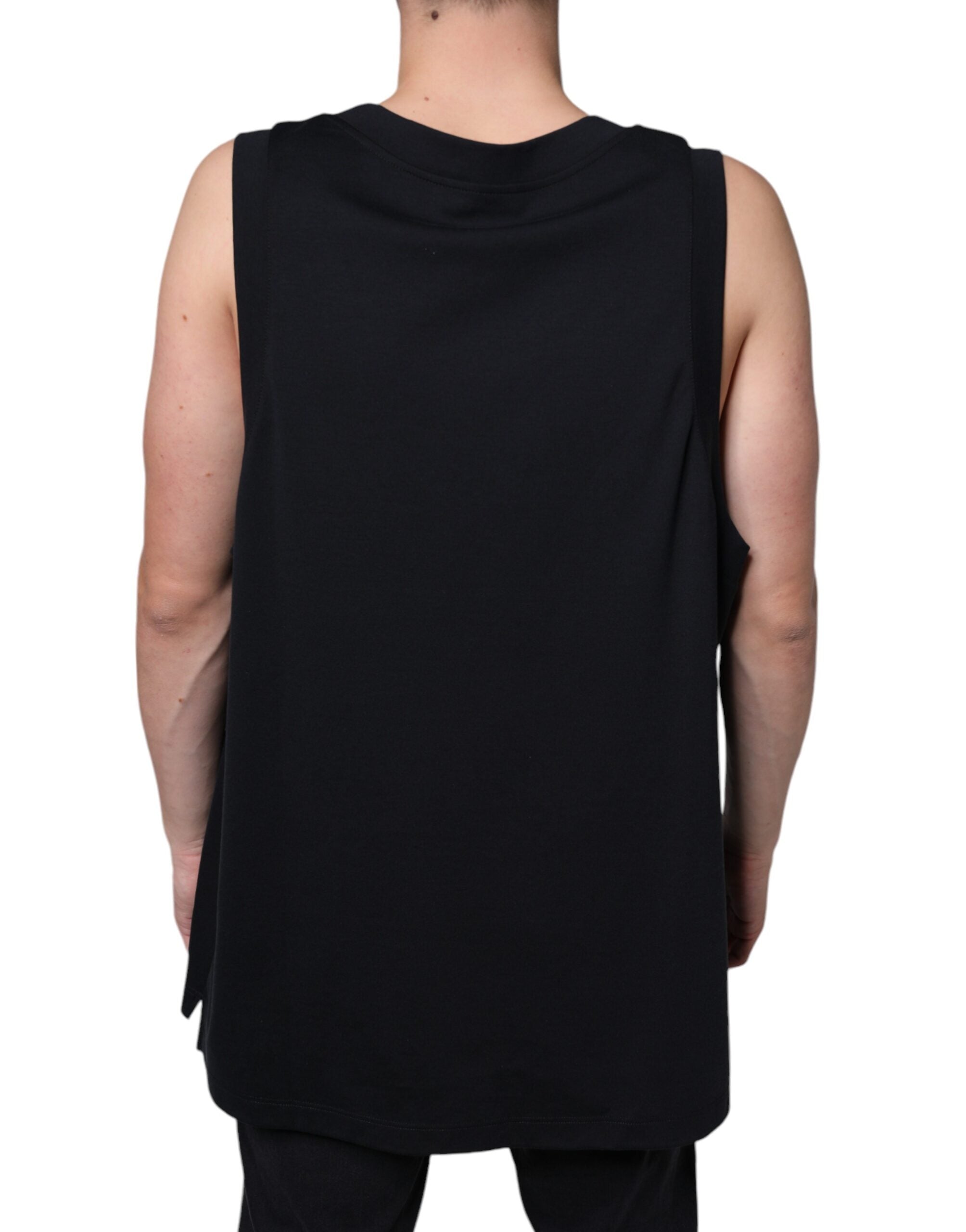 Dolce &amp; Gabbana Black Cotton Born To Be Free Sleeveless T-shirt