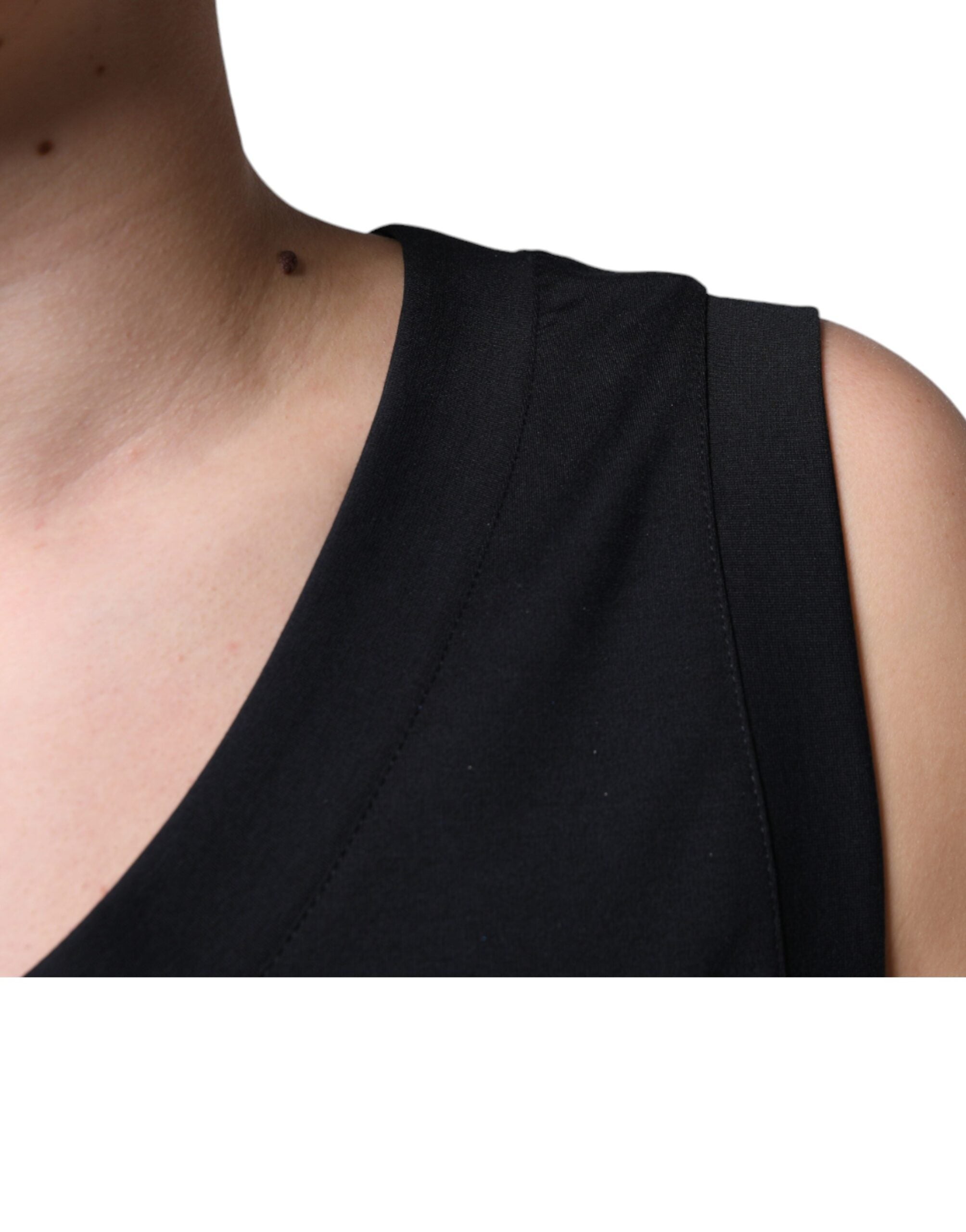 Dolce &amp; Gabbana Black Cotton Born To Be Free Sleeveless T-shirt