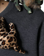 Dolce &amp; Gabbana Gray Camouflage Animal Stuff Cotton T-shirt