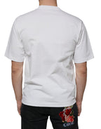 Dolce &amp; Gabbana White Cotton DG Logo Print Casual T-shirt
