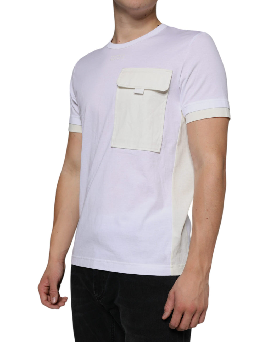 Dolce &amp; Gabbana White Cotton Pocket Short Sleeves T-shirt