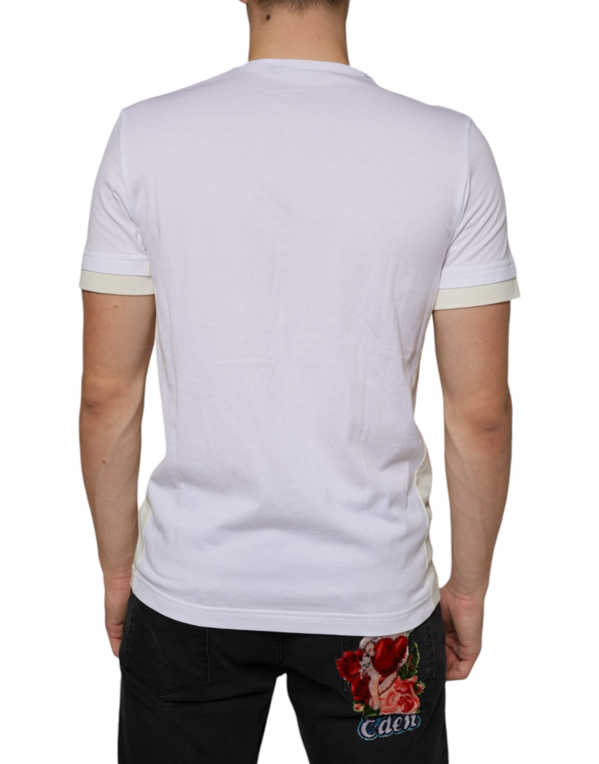 Dolce &amp; Gabbana White Cotton Pocket Short Sleeves T-shirt