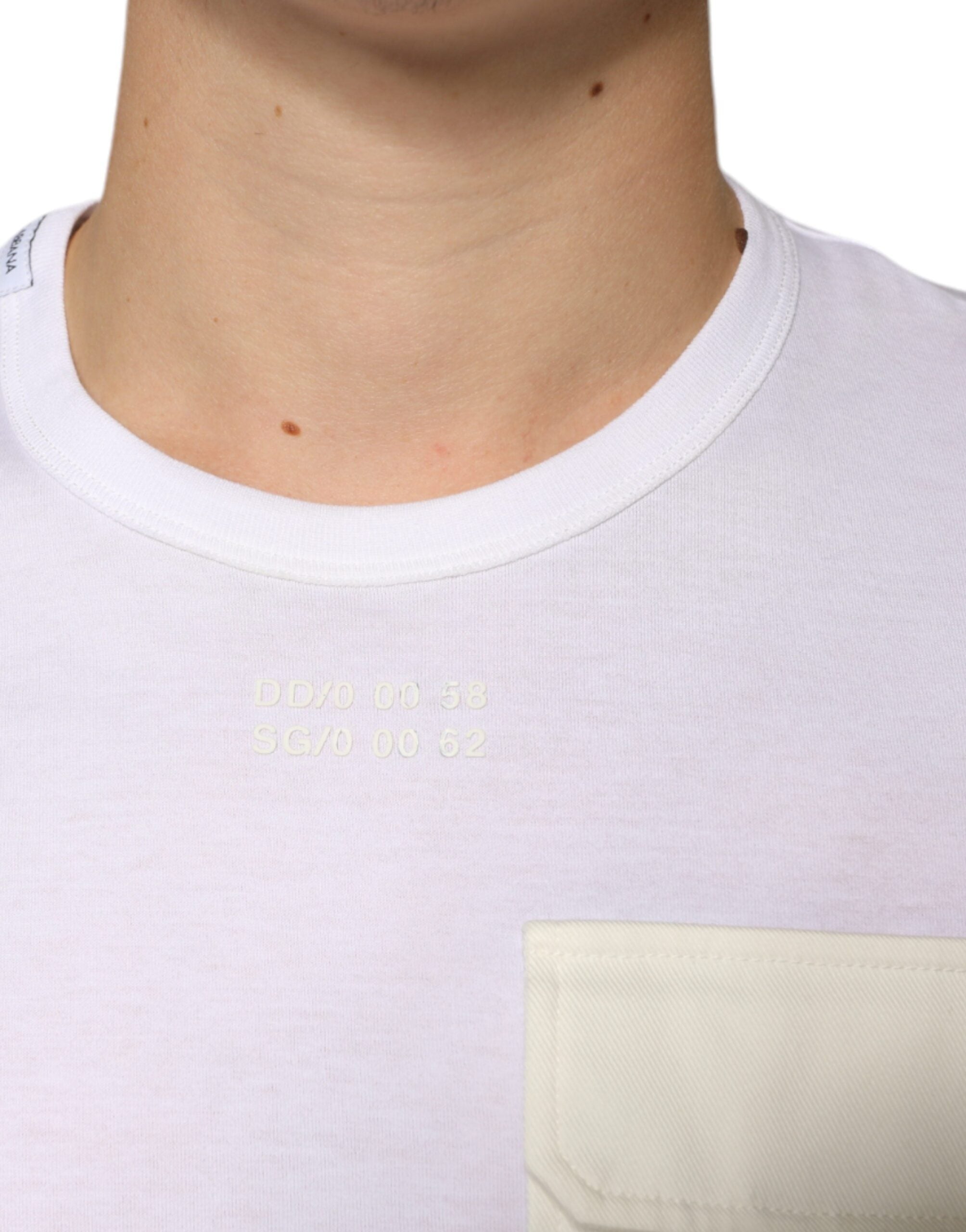 Dolce &amp; Gabbana White Cotton Pocket Short Sleeves T-shirt