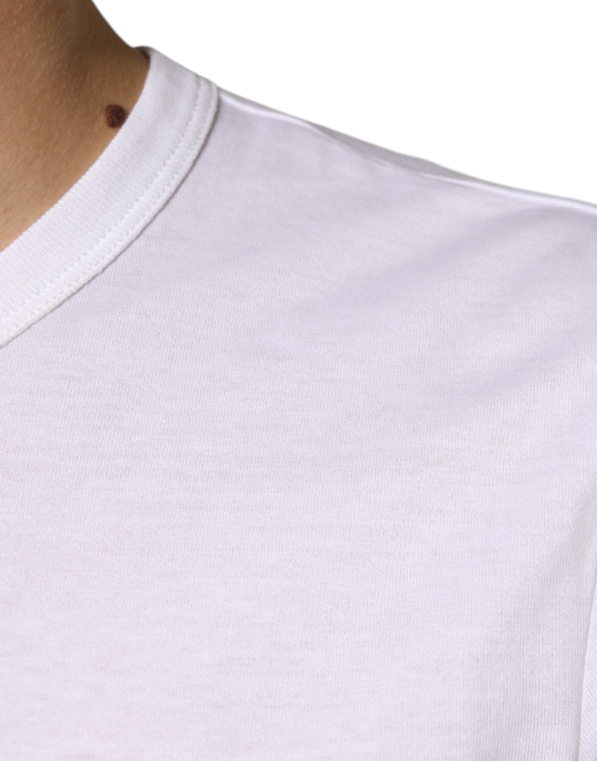 Dolce &amp; Gabbana White Cotton Pocket Short Sleeves T-shirt