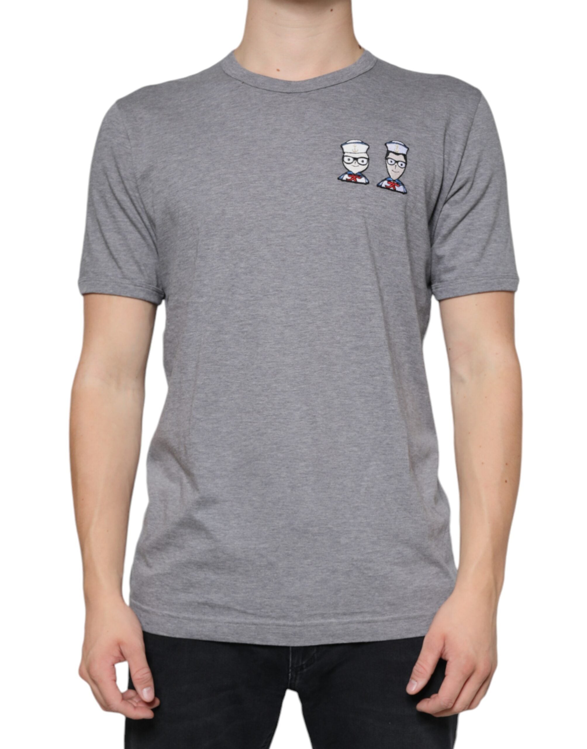 Dolce &amp; Gabbana Gray Cotton #DGFamily Short Sleeves T-shirt