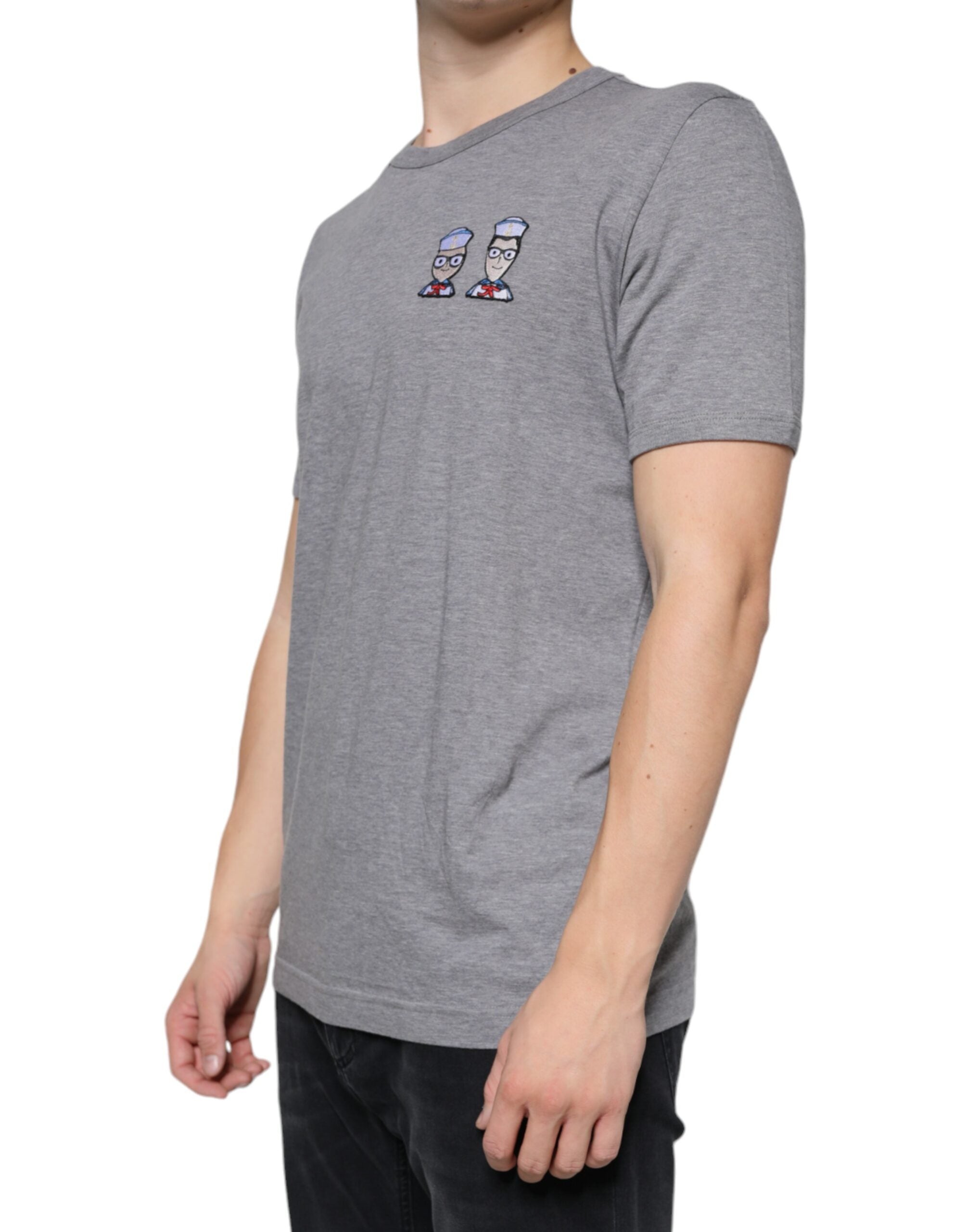 Dolce &amp; Gabbana Gray Cotton #DGFamily Short Sleeves T-shirt