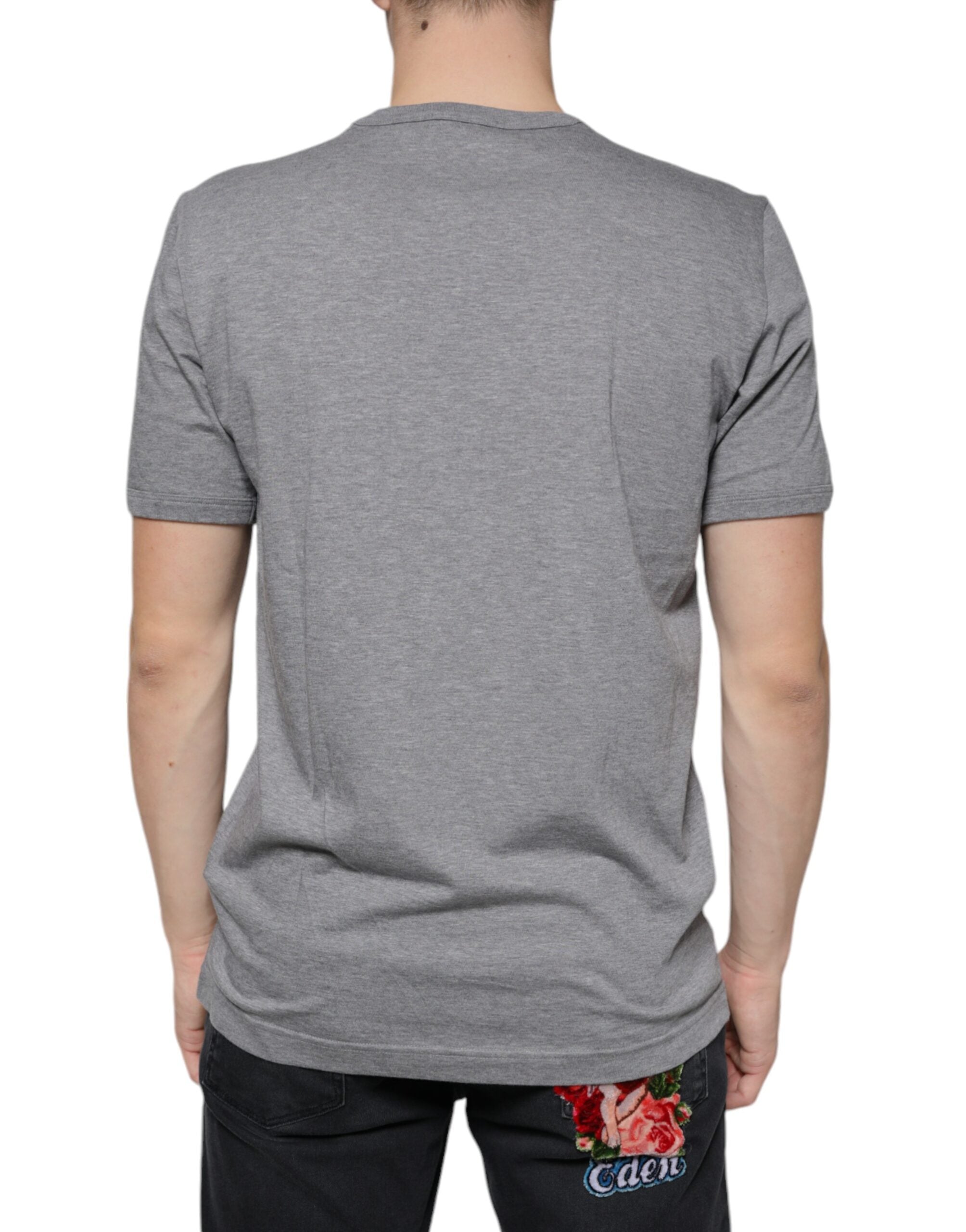 Dolce &amp; Gabbana Gray Cotton #DGFamily Short Sleeves T-shirt