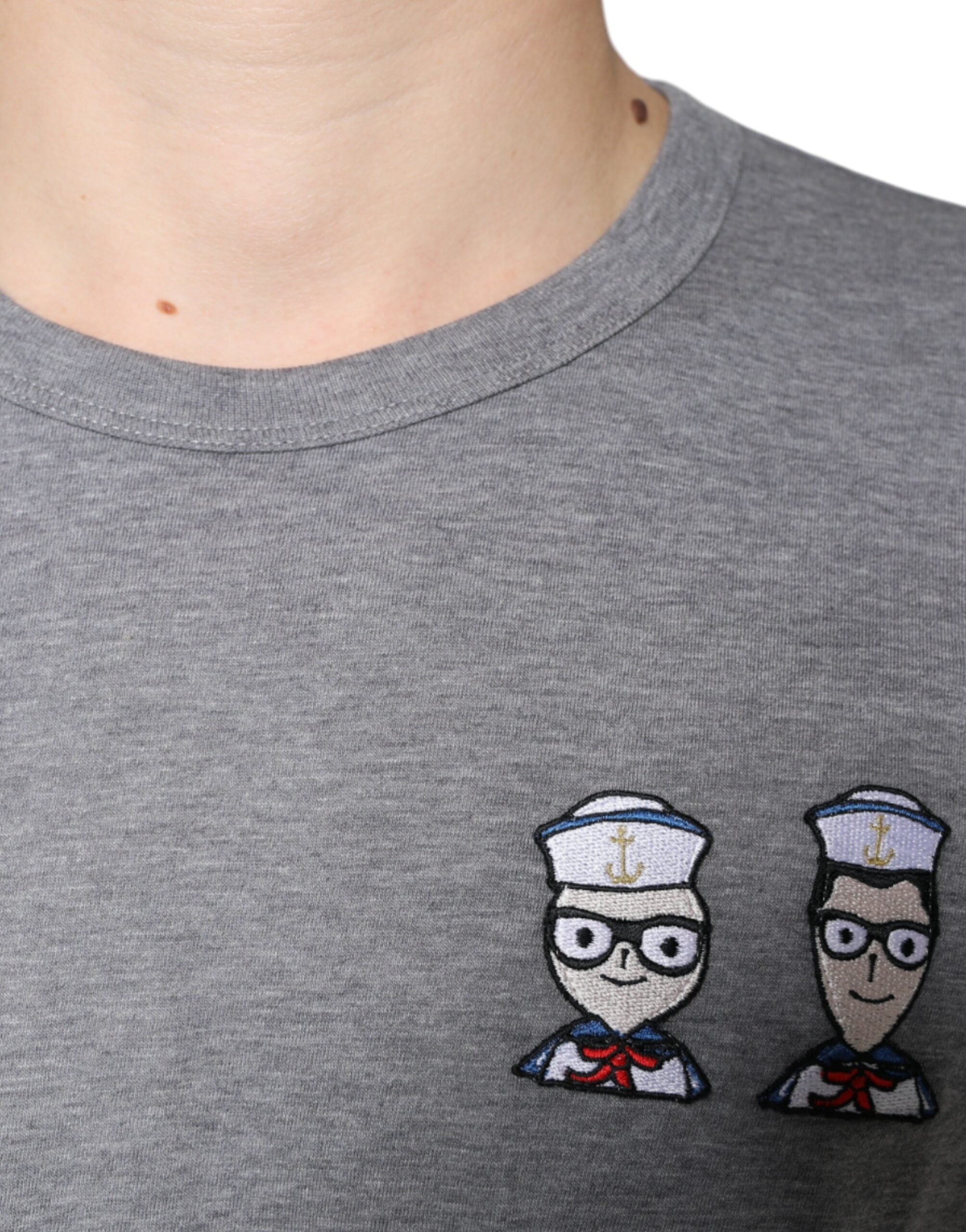 Dolce &amp; Gabbana Gray Cotton #DGFamily Short Sleeves T-shirt