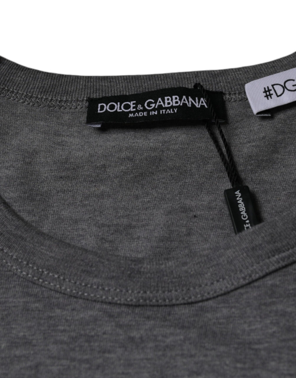 Dolce &amp; Gabbana Gray Cotton #DGFamily Short Sleeves T-shirt