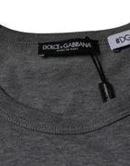 Dolce &amp; Gabbana Gray Cotton #DGFamily Short Sleeves T-shirt