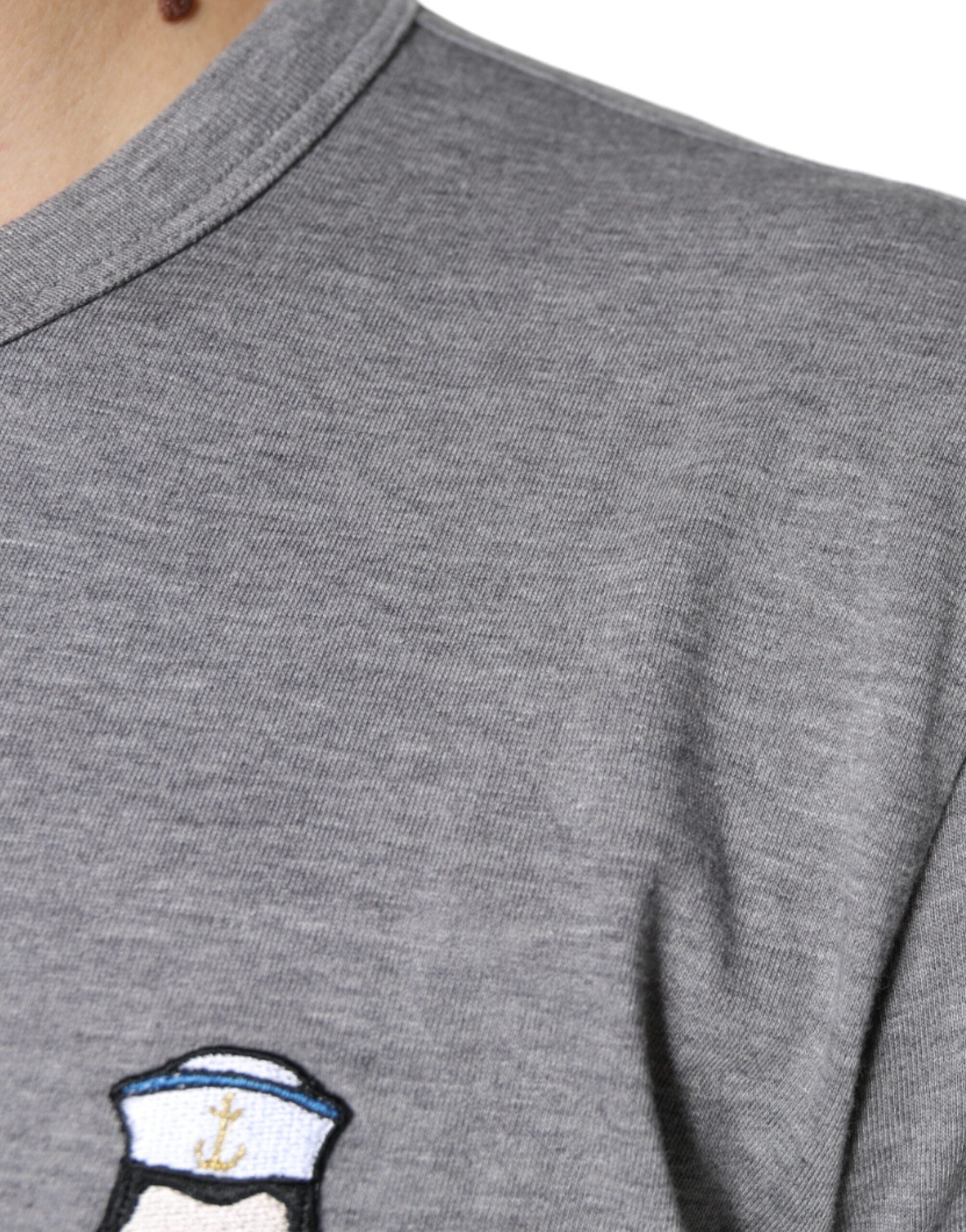 Dolce &amp; Gabbana Gray Cotton #DGFamily Short Sleeves T-shirt