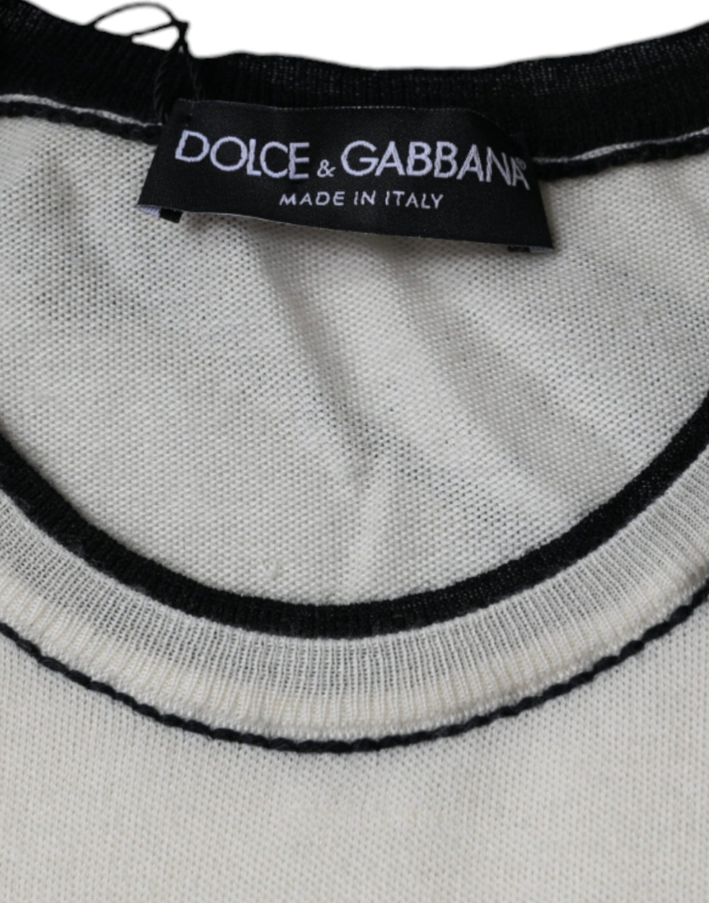 Dolce &amp; Gabbana Off White Cashmere Short Sleeves T-shirt