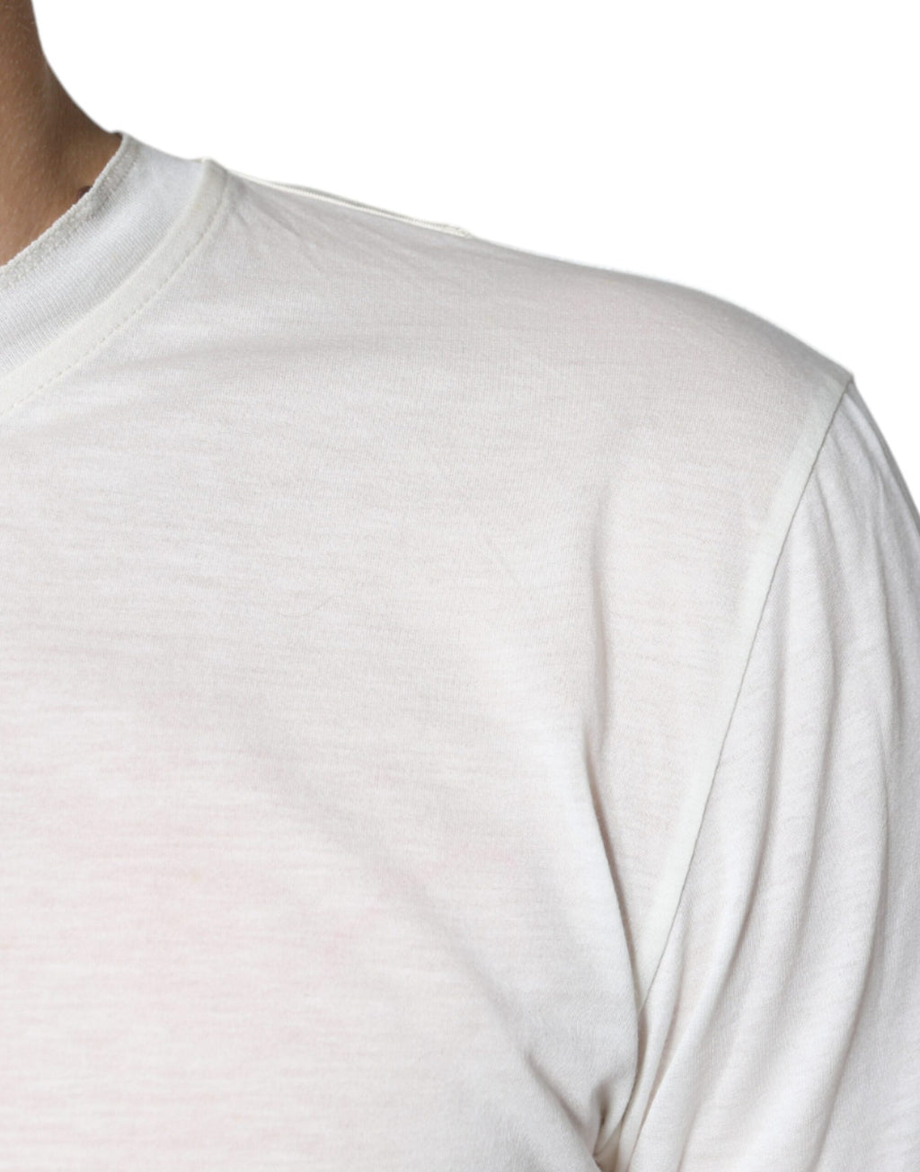 Dolce &amp; Gabbana Off White Cotton Short Sleeves T-shirt