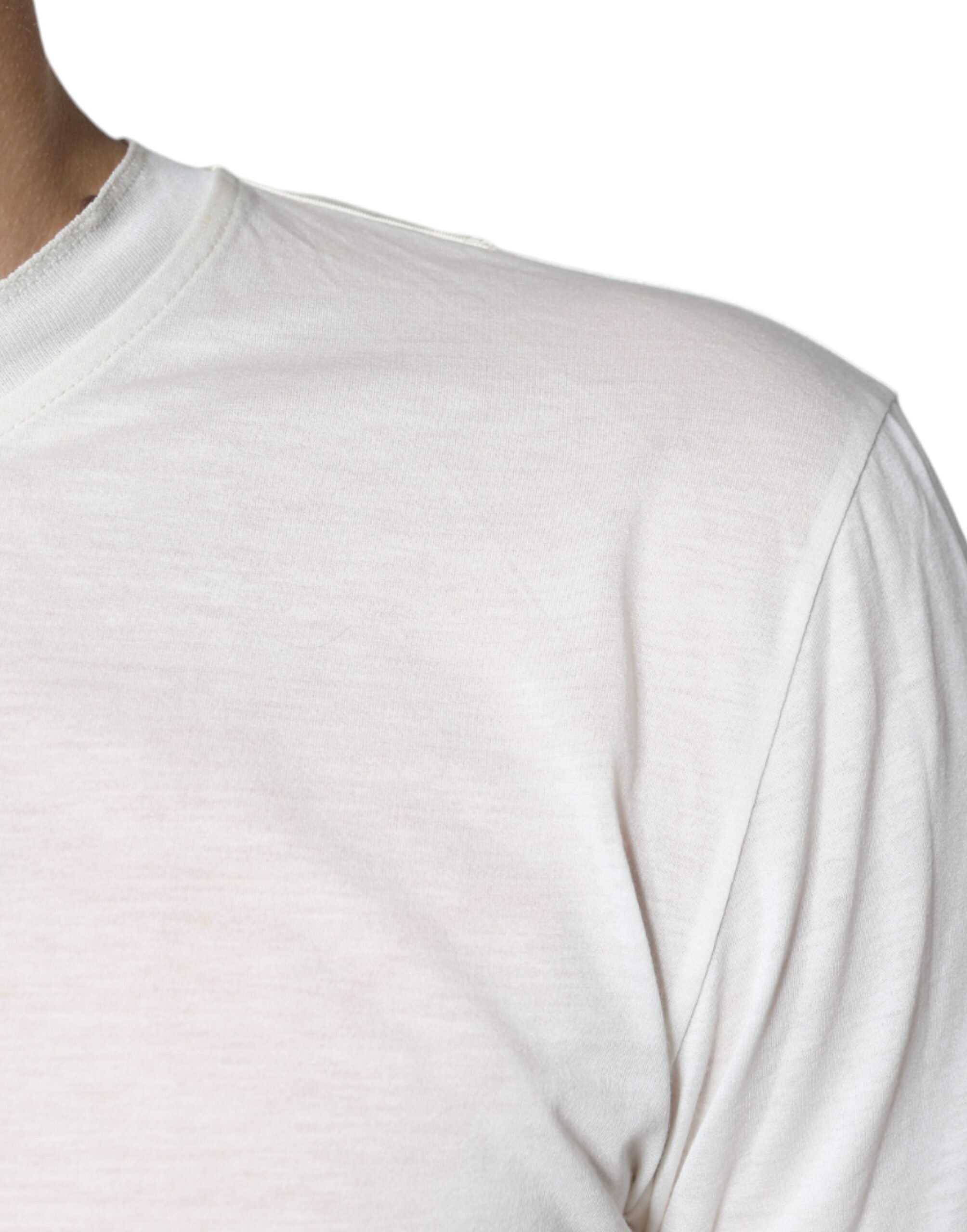Dolce &amp; Gabbana Off White Cotton Short Sleeves T-shirt