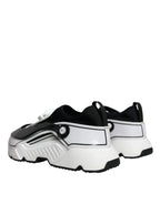 Dolce &amp; Gabbana White Black Logo Plaque Daymaster Sneakers Shoes