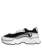 Dolce &amp; Gabbana White Black Logo Plaque Daymaster Sneakers Shoes