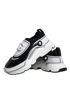 Dolce &amp; Gabbana White Black Logo Plaque Daymaster Sneakers Shoes