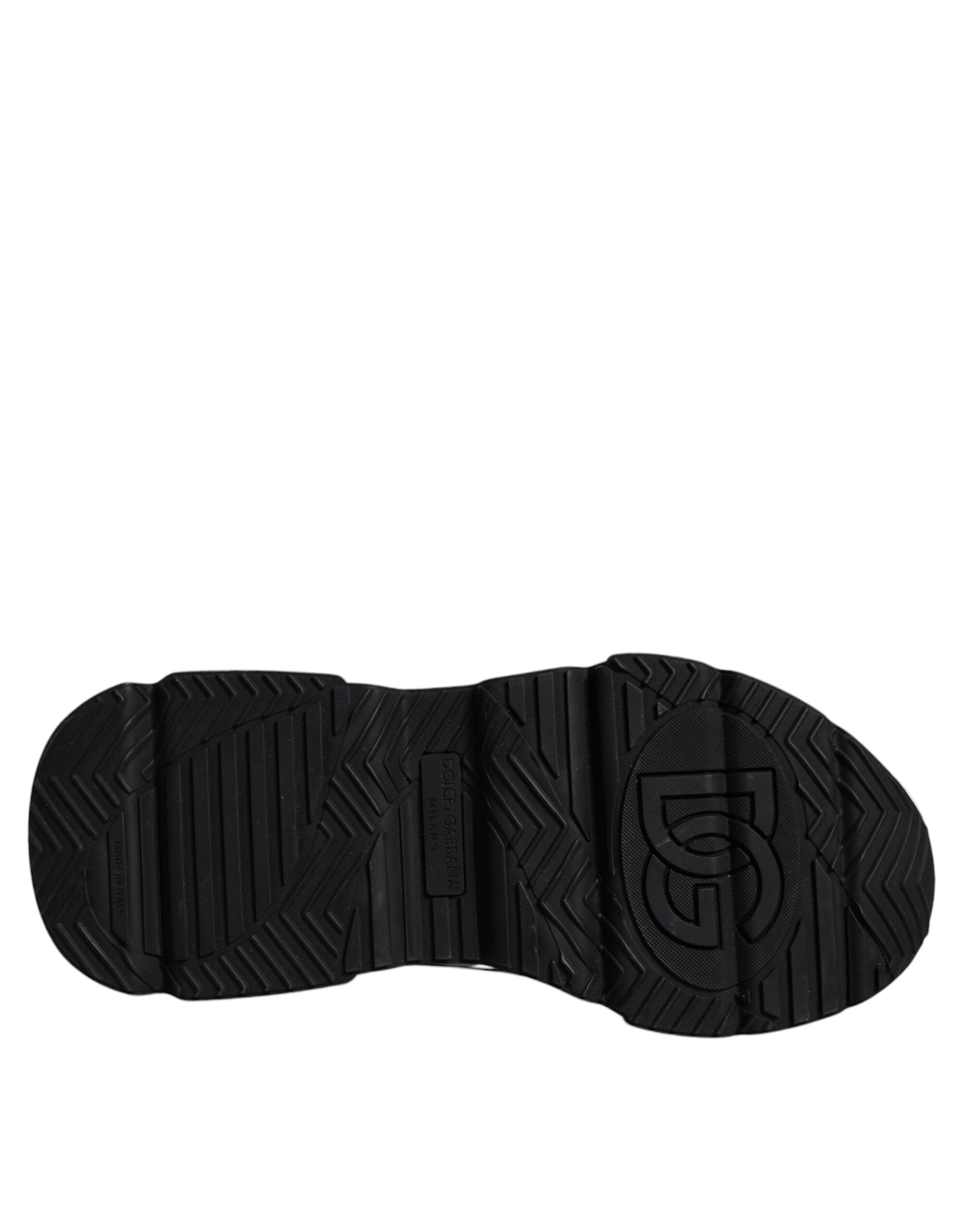 Dolce &amp; Gabbana White Black Logo Plaque Daymaster Sneakers Shoes