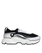 Dolce &amp; Gabbana White Black Logo Plaque Daymaster Sneakers Shoes