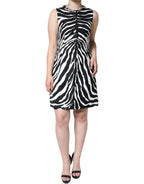 Dolce &amp; Gabbana Black White Zebra A-line Sheath Mini Dress