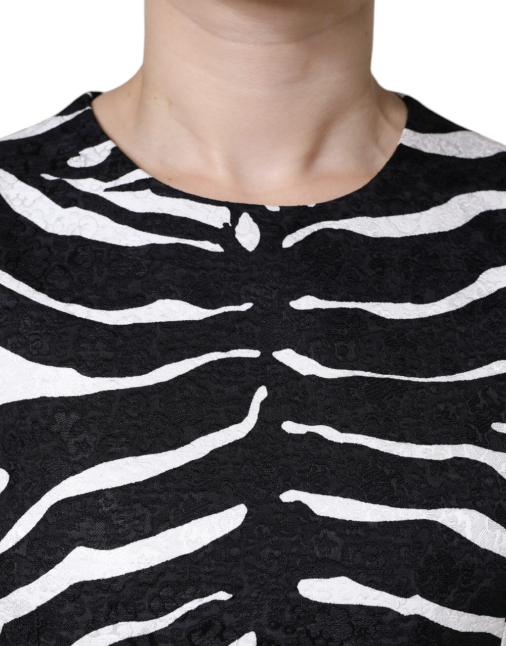 Dolce &amp; Gabbana Black White Zebra A-line Sheath Mini Dress
