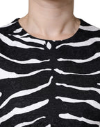Dolce &amp; Gabbana Black White Zebra A-line Sheath Mini Dress