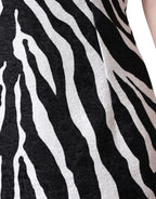 Dolce &amp; Gabbana Black White Zebra A-line Sheath Mini Dress