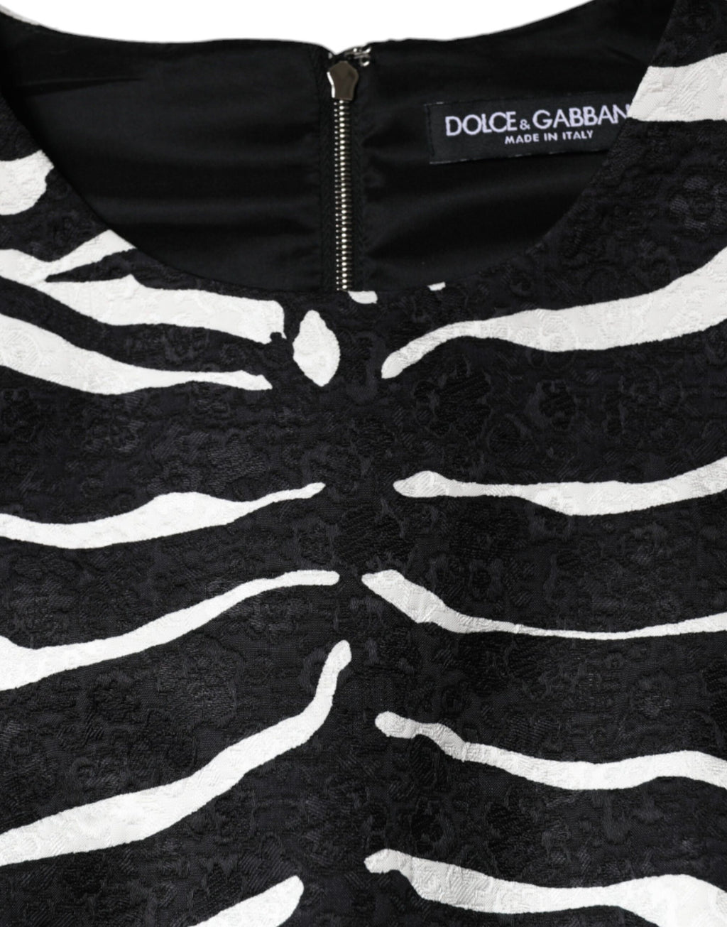 Dolce &amp; Gabbana Black White Zebra A-line Sheath Mini Dress