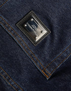 Dolce &amp; Gabbana Dark Blue Cotton Stretch Straight Denim Jeans