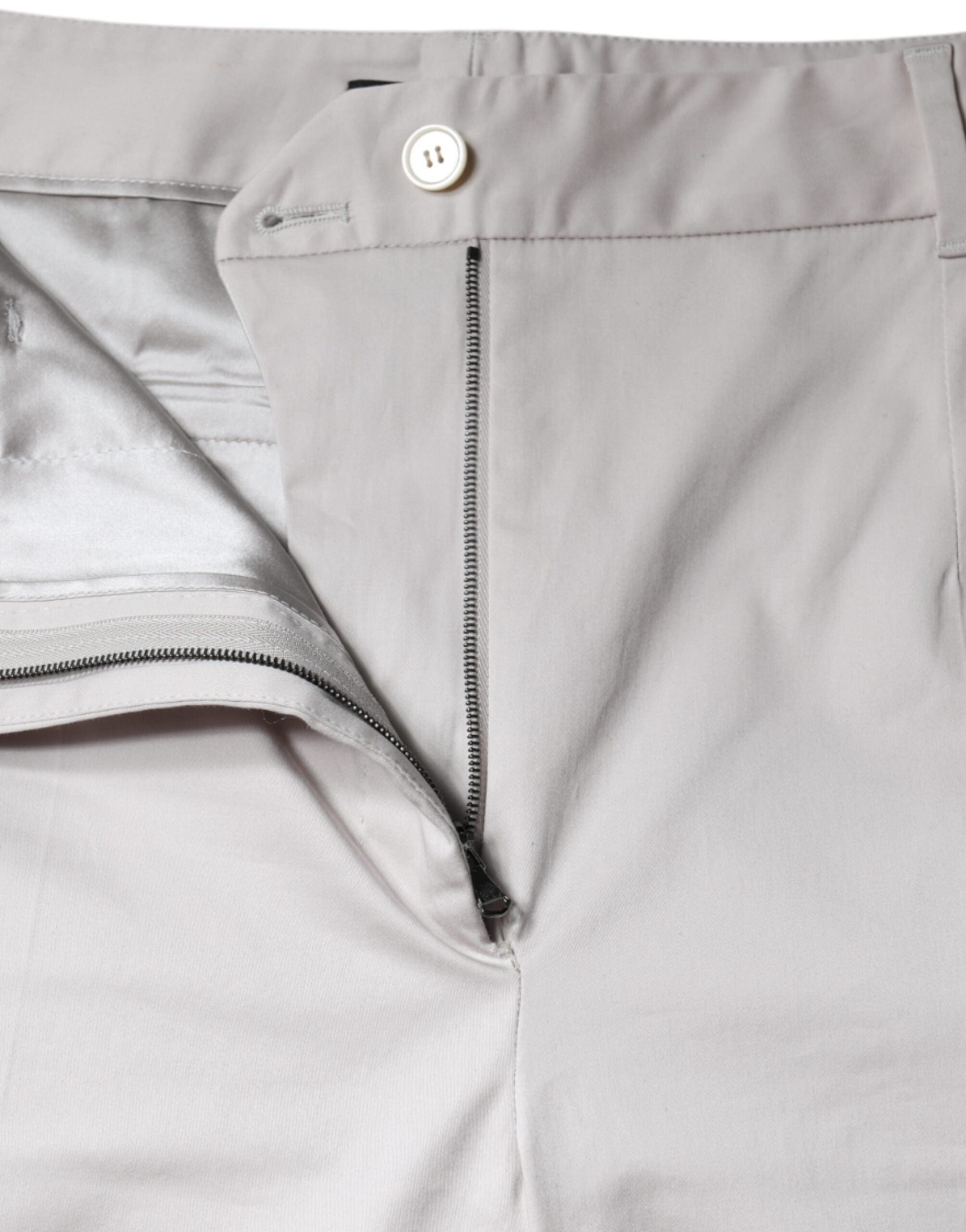 Dolce &amp; Gabbana White Cotton Mid Waist Cropped Skinny Pants