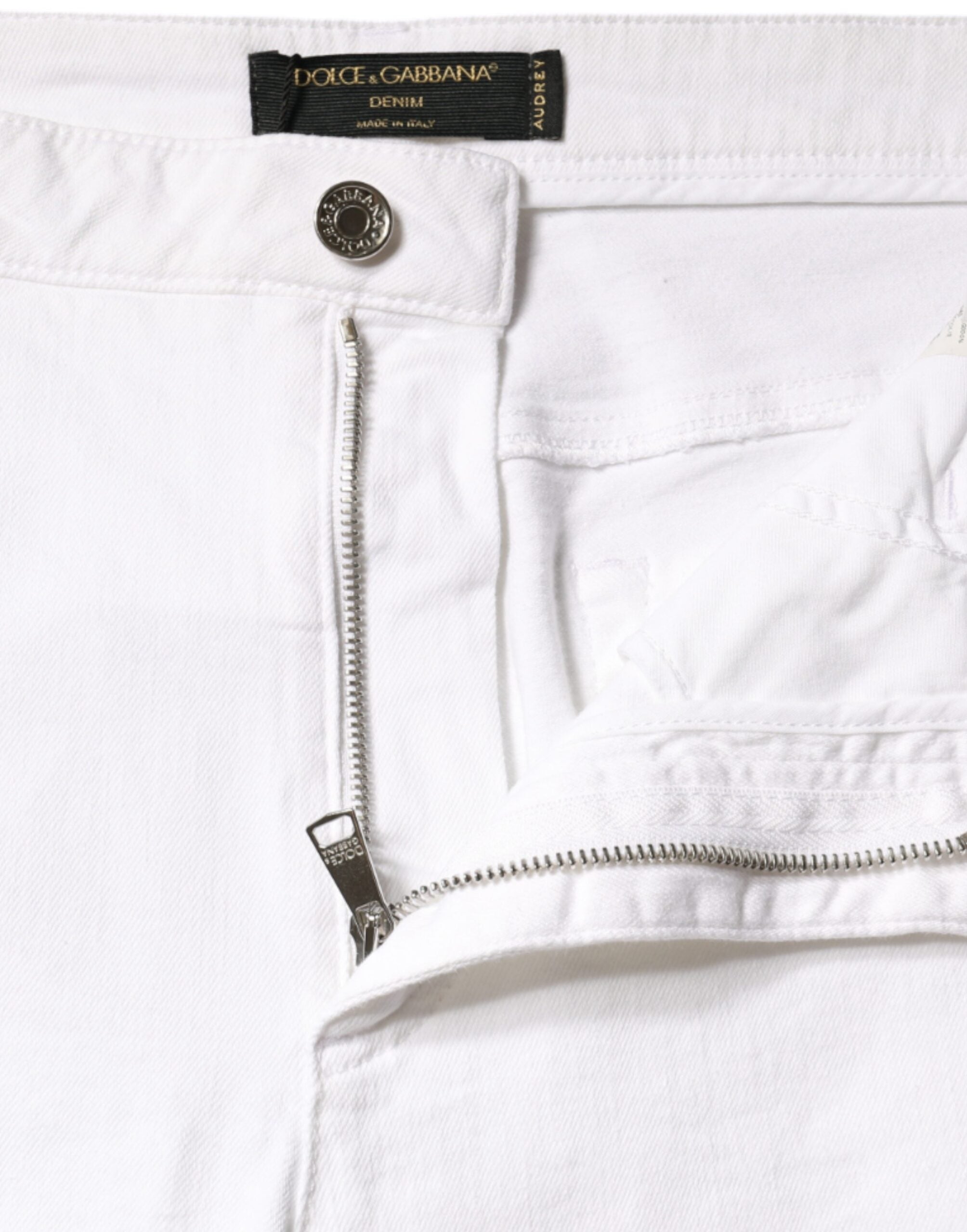 Dolce &amp; Gabbana White Cotton Stretch AUDREY Skinny Jeans
