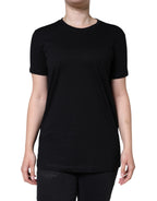 Dolce &amp; Gabbana Black Cotton Crew Neck Short Sleeve T-shirt