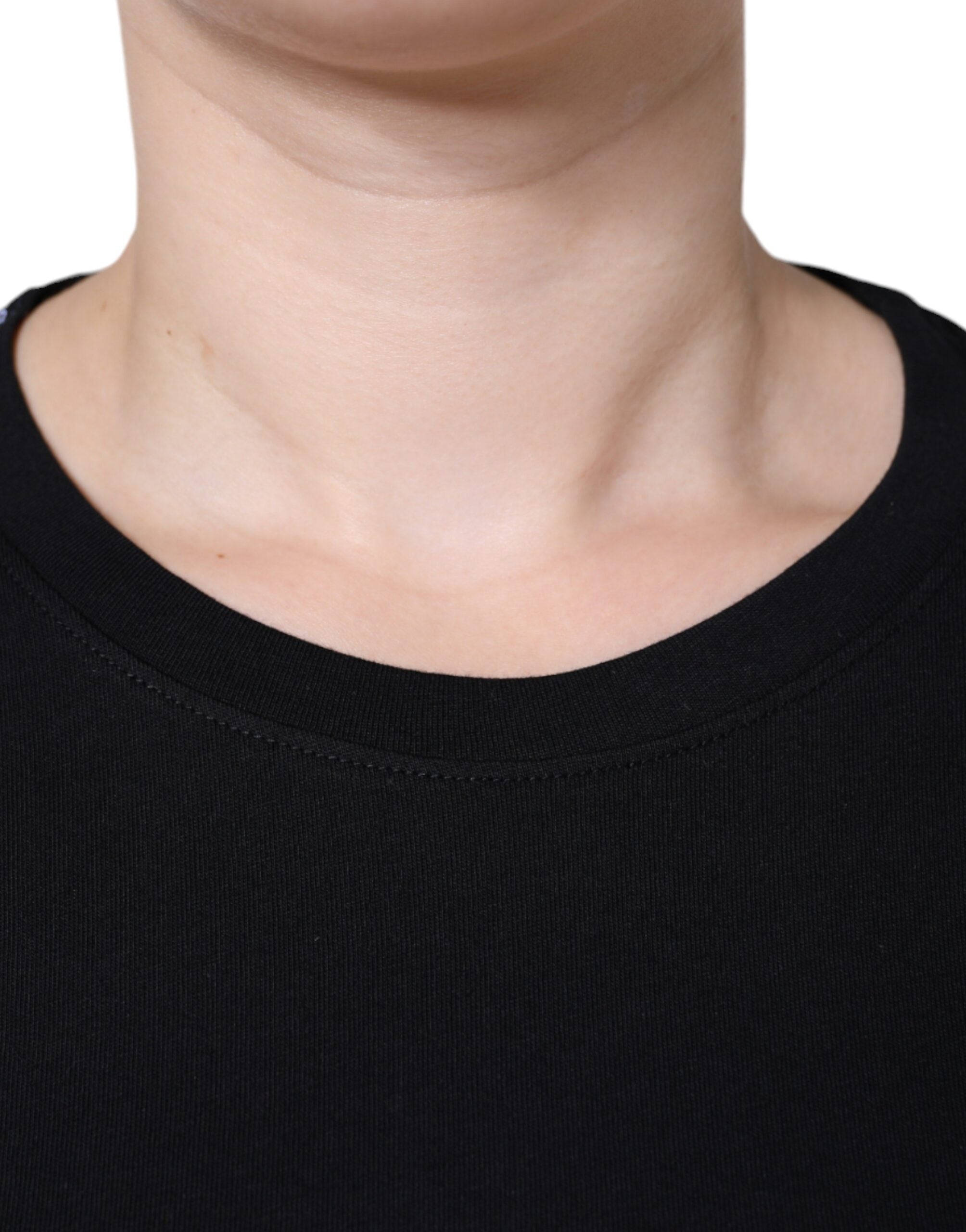 Dolce &amp; Gabbana Black Cotton Crew Neck Short Sleeve T-shirt