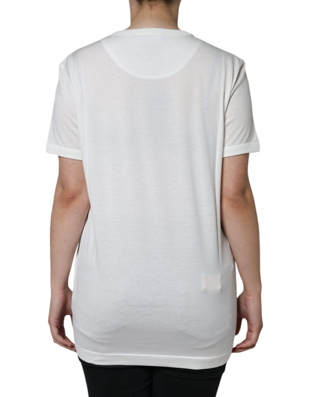 Dolce &amp; Gabbana White Cotton Crew Neck Short Sleeve T-shirt