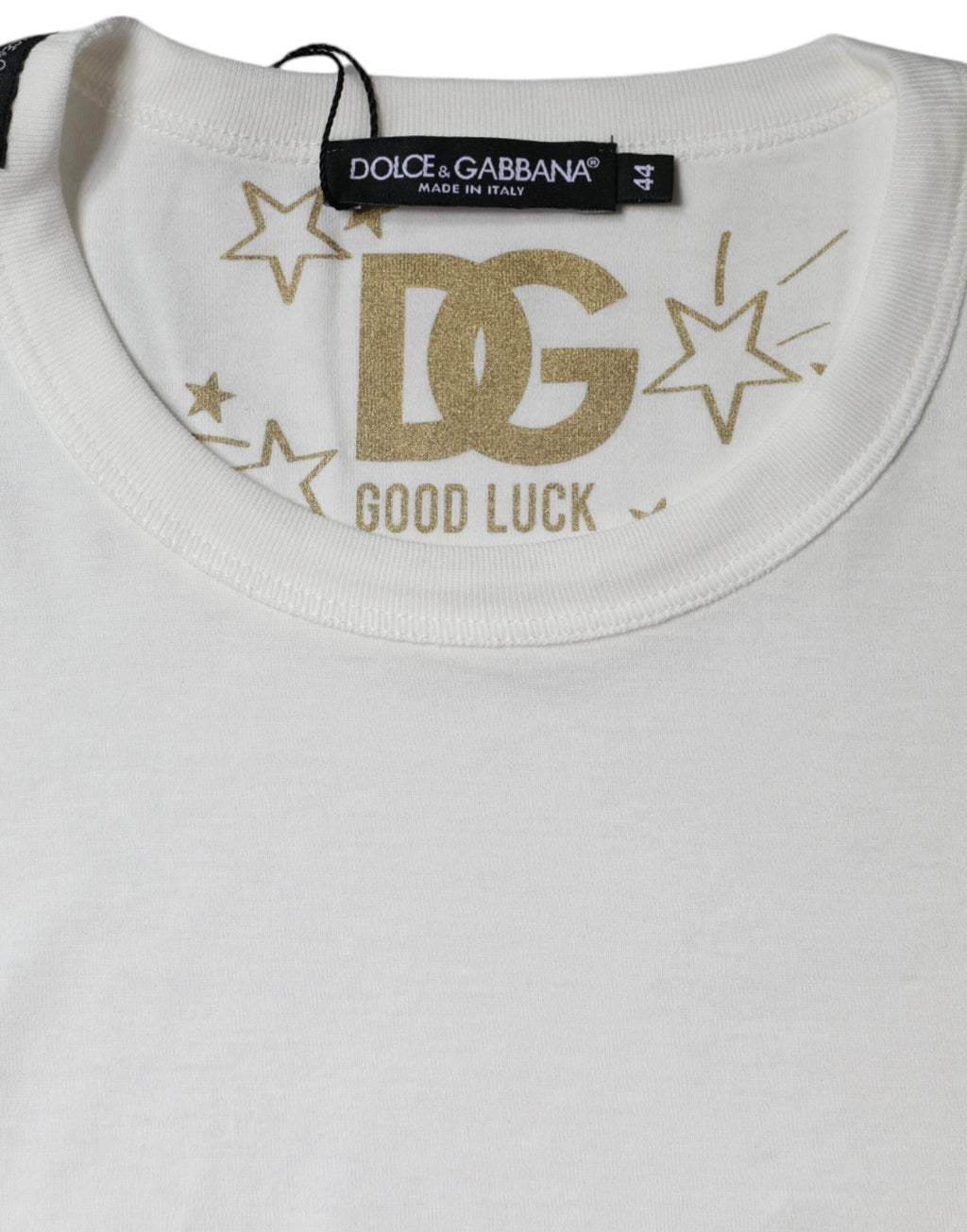 Dolce &amp; Gabbana White Cotton Crew Neck Short Sleeve T-shirt