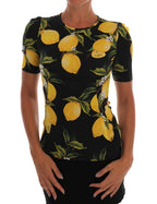 Dolce &amp; Gabbana Multicolor Lemon Silk Stretch T-Shirt