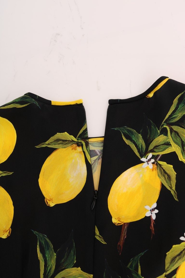 Dolce &amp; Gabbana Multicolor Lemon Silk Stretch T-Shirt
