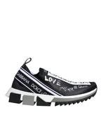Dolce &amp; Gabbana Black White Sorrento Low Top Sneakers Shoes