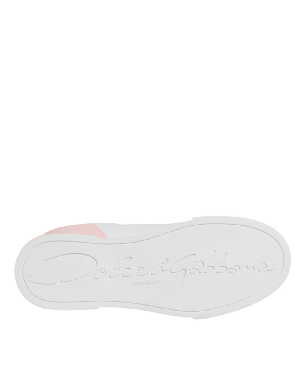 Dolce &amp; Gabbana White Pink Portofino Low Top Sneakers Shoes