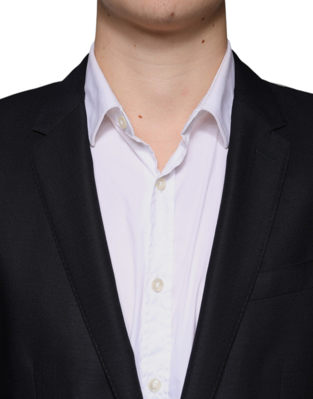 Dolce &amp; Gabbana Dark Blue Wool Single Breasted Dress Coat Blazer