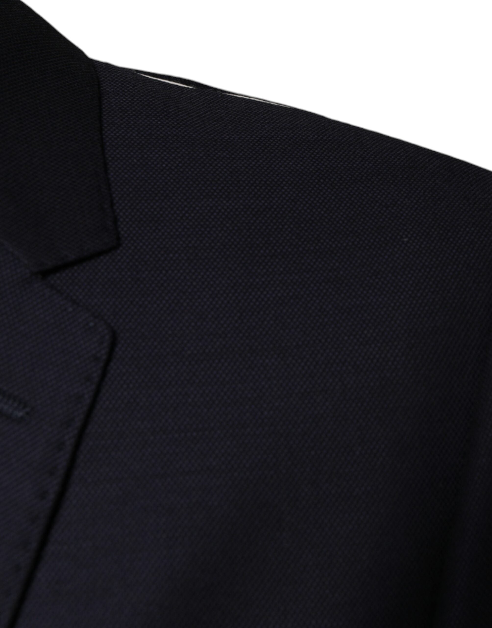 Dolce &amp; Gabbana Dark Blue Wool Single Breasted Dress Coat Blazer