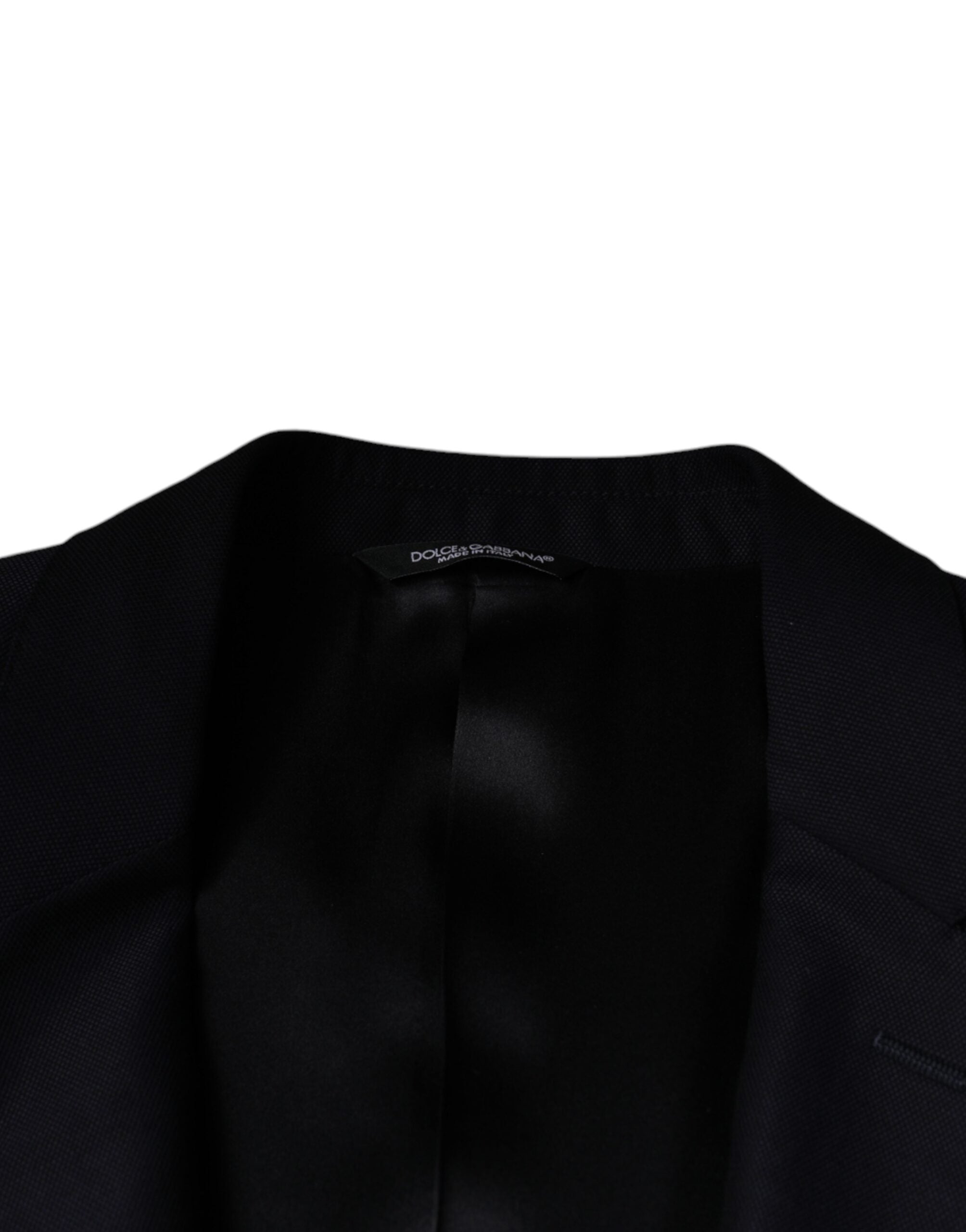 Dolce &amp; Gabbana Dark Blue Wool Single Breasted Dress Coat Blazer
